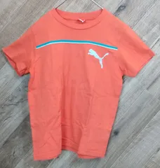 M1-01653 【Kids】PUMA(プーマ) 半袖 Tシャツ 男の子 (140) / オレンジ 全体的に毛羽立ち有 表、左側に汚れ有 G