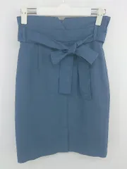 ◇ ◎ Fabulous Angela ファビュラスアンジェラ フロントスリット 膝丈 タイト スカート サイズF ブルー系 レディース P  【1303060007972】