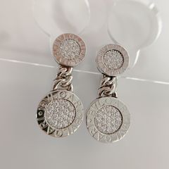 【中古】【セールSALE】ブルガリ BVLGARI BB（ブルガリ ブルガリ）750 イヤリング パヴェダイヤ K18WG