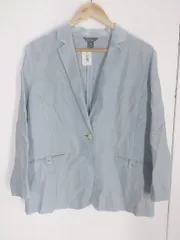 ◇ Eddie Bauer エディーバウアー リネン100％ 長袖 テーラード ジャケット サイズPL ライトブルー レディース  【1002800875726】のサムネイル