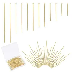 PH PandaHall Tピン ゴールド 約210本 アクセサリーパーツ 304ステンレス鋼 ピン イヤリング手作り ビーズ針 24K鍍金 DIY用 ジュエリー用 ハンドメイド 手芸 パーツ 材料 素材 15.3/22/30/35/40/50mm