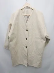 ◇ Lian リアン ノーカラー ロング シンプル 長袖 コート サイズF オフホワイト系 レディース P  【1405090015450】のサムネイル