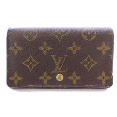 ルイヴィトン LOUIS VUITTON ポルトモネビエトレゾール モノグラム キャンバス 二つ折り財布 コンパクトウォレット ロゴ 総柄 茶 ブラウン /BB ■OH