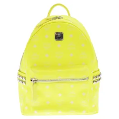 MCM (エム シー エム) BALO MCM STARK BACKPACK IN NEON VISETOS ビセトス柄 レザーリュック イエロー MMK9AVE56YN001のサムネイル