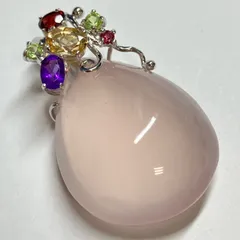 ★美品★ ローズクォーツ シルバー Sv925 ペンダントトップ アメジスト ガーネット ペリドット シトリン