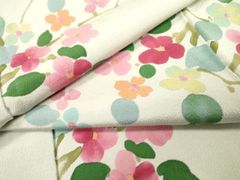 平和屋着物○本場大島紬 白大島 総絣 草花文 正絹 逸品 DAAQ3357ps  