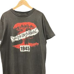 90s ビンテージ SOCIAL DISTORTION 両面プリント バンド  Tシャツ L ブラック フェード 90年代 ソーシャルディストーション マイクネス バンT