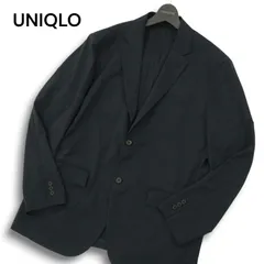 UNIQLO ユニクロ 春夏 SLIM FIT 感動ジャケット★ ウールライク テーラード ジャケット Sz.XL メンズ 黒 大きいサイズ