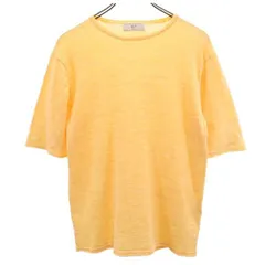417byEDIFICE フォーワンセブンバイエディフィス 半袖 ラミーストレッチプレーティング Tシャツ S オレンジ系 ニット メンズ 古着