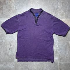 【90s・usa製】alf  チロリアンスウェットTシャツ  S size  パープル  紫  フェード  アルフ  Vネック  古着