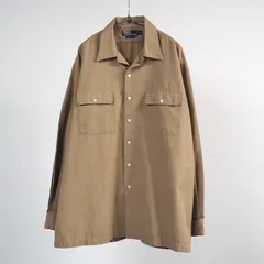 Polo by Ralph Lauren open collar shirt XL cotton 90's ポロラルフローレン オープンカラーシャツ ベージュ
