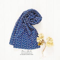 20% オフ 値下げ セール⭐️3点売れました⭐️ おしゃれな 刺繍 青 白花 綿100% ショール ストール♪