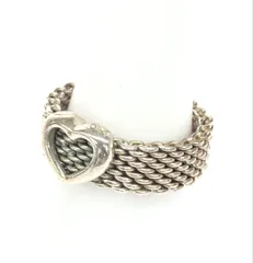 良好 TIFFANY&Co. ティファニー サマセット リング   シルバーカラー 925 レディース ハート メッシュ　240001145496