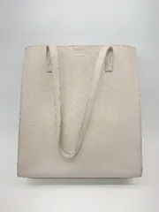 ◇ Nice Claup 合皮　ビジネス　ハンドバッグ　フェイクレザー　スクエア　トート バッグ ベージュ 女 E  【1301260039472】