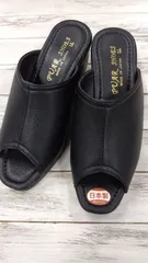 【訳あり】ミュール オフィス サンダル ウェッジ 厚底 ヒール　黒　ブラック　LL（24.0～24.5cm） yo514blllwk