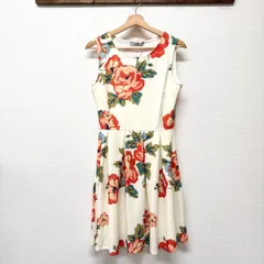 FAS　ワンピース　ノースリーブ　フランス　白　花柄　S
