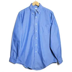 90’s USA製 ブルックスブラザーズ ピンオックスフォード ボタンダウンシャツ 長袖 (14 1/2-33) 青系 90年代 旧タグ アメリカ製 オールド アメリカ古着 USED ビンテージ ヴィンテージ