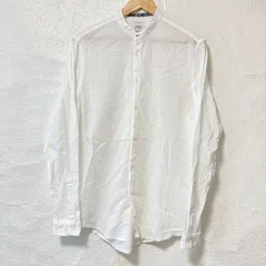 (^w^)b ZARA ザラ RELAXED FIT スタンドカラー 長袖 シャツ コットン100% 清潔感 清涼感 トップス オフィスカジュアル シンプル 無地 ホワイト 白 メンズ 男性 サイズ M