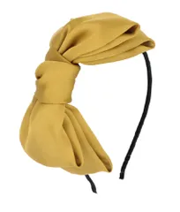 ビッグリボン カチューシャ ヘアアクセ ヘアアクセサリー ヘアアレンジ やわらか リボン シフォンサテン 大人 レイヤード コスプレ イエロー