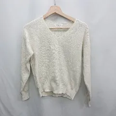 ◇ ⊇ OPAQUE.CLIP オペーク ドット クリップ ラメ入り ニット 長袖 カットソー サイズM ホワイト系 レディース E  【1412090004964】