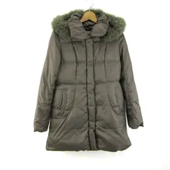 ミッシェルクラン ダウンジャケット ジャンパー フォックスファー アウター レディース 38サイズ ベージュ系 MICHEL KLEIN 【中古】