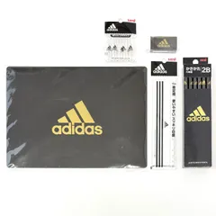 アディダス [5点セット] 新品未使用 入学準備  文房具セット adidas かきかた鉛筆2B 消しゴム 下敷き キャップ 定規