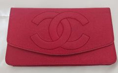 CHANEL　長財布  赤　【中古】