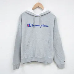XL/古着 チャンピオン Champion 長袖 スウェット パーカー メンズ ビッグロゴ グレー 霜降り 25apr10 中古 スエット トレーナー トップス