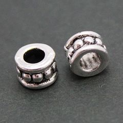 【5個パック】銀古美 円柱型 スペーサー [シルバー色、直径5.8mm] sgy-576-5p