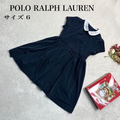 【美品】ラルフローレン　ワンピース　紺　白襟　お受験　発表会 ポロラルフローレン 現行 ワンピース ネイビー フォーマル お