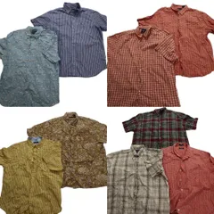 古着卸 まとめ売り ノーティカ NAUTICA 半袖シャツ 9枚セット (メンズ XL /2XL ) ストライプ 総柄 ペイズリー柄 チェック 中古 古着 NA3774