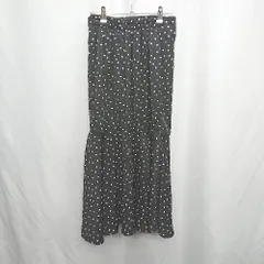 ◇ ⊂ NOSTALGIA　アンドドットノスタルジア ドット 水玉 ロング フレア スカート サイズM ブラック系 レディース E  【1505220015159】
