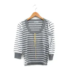 バーニーズニューヨーク BARNEYS NEW YORK カットソー Tシャツ 七分袖 コットン ボーダー グレー 灰 /KT33のサムネイル