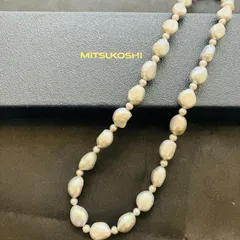 A【保管品】三越 MITSUKOSHI 淡水 パール 大粒 バロック ネックレス 結婚式