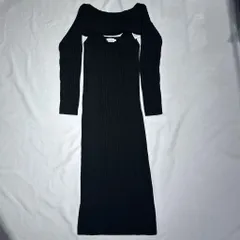 CALVIN KLEIN カルバン クライン Knit Dress ニットワンピース S007-0004 ブラック size:S【代官山A08】