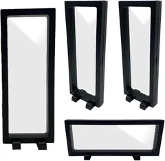 All Bright Allbright ディスプレイスタンド アクリルキーホルダー ラバーストラップ 展示 ルースケース 透明フィルム 台座付き(ブラック4個セット)