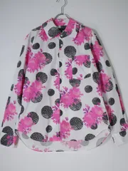 COMME des GARONS HOMME PLUSコムデギャルソン オム プリュス 男でも女でもない期 薔薇ドットプリント長袖シャツ【XS】【MSHA77341】