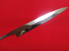 城山刃物製作所(堺業務用刃物メーカー直売)尺一柳刃　超鋼スーパー本焼き(セミステン)(錆びにくい)片鏡面　黒檀水牛柄(白か黒か選択)のサムネイル