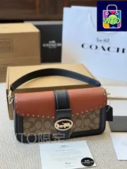 【今日特価】Coach Georgie Messenger Bag - コーチ ジョージー メッセンジャーバッグ～カラーブロック × リベットデザイン、3way 使い方が魅力的～送料無料-WTO輸入2