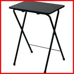 テレワーク RYST5040H(BKBK4) ブラック/ブラック 完成品 ミニテーブル サイドテーブル 幅50×奥行48cm 傷・汚れ・水分・熱に強い 高さ70 折りたたみテーブル [山善]