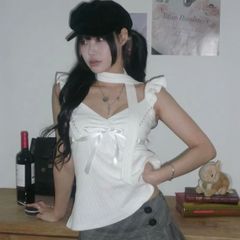 新品 韓国 Angelnumber555 Purity white top 大人気 ブラウス シャ 人気 半袖 Tシャツ Y2K 人気 春夏