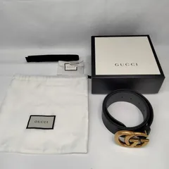 ✨️GUCCI✨️グッチ ダブルG ワイドベルト ブラックレザー