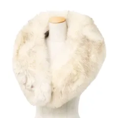 SAGA FURS サガファーズ ストール FOX フォックスファー 毛皮 ショール マフラー ティペット アイボリー / ブラウン ブランド古着【中古】20250418/RA4163