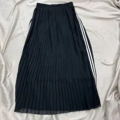 CONVERSE コンバース　プリーツ スカート　M ブラック　黒　シアー スカート　透け感　ウエストゴム　春　秋　2本ライン　スポーティ　スポーティー　ロング スカート
