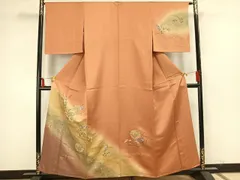 平和屋着物▽訪問着　単衣　中国三大刺繍　汕頭刺繍　スワトウ刺繍　雪輪花文　暈し染め　金銀彩　正絹　逸品　AAAZ1452fy