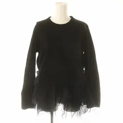 ノワールケイニノミヤ  kei ninomiya チュールレイヤーサイドベルトカットソー 長袖 プルオーバー  コットン S 黒 ブラック /YQ ■OSのサムネイル