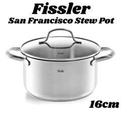 フィスラー(Fissler) 両手鍋 ステンレス サンフランシスコ シチューポット 16cm 耐熱 ガス火/IH対応 無水調理 底面3層構造 オーブン調理 食器洗い機対応
