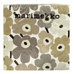 マリメッコ marimekko ペーパーナプキン 紙ナプキン ランチサイズ ihr 20枚 552766 ミニ ウニッコ MINI UNIKKO linen ホワイト+グレーベージュ系 北欧