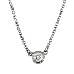 ティファニー バイザヤード 約0.08ct ネックレス Pt950プラチナ ダイヤモンド レディース  TIFFANY&Co.  中古 ティファニー