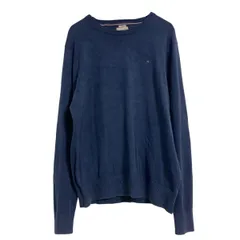 HILFIGER DENIM コットン混 ニット セーター L ネイビー ヒルフィガーデニム シンプル 古着卸 アメリカ仕入 a611-7776のサムネイル